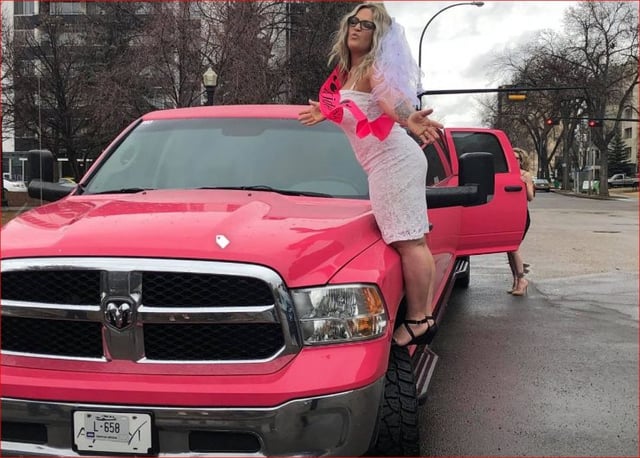 girls night out in pink ram limousine in calgary