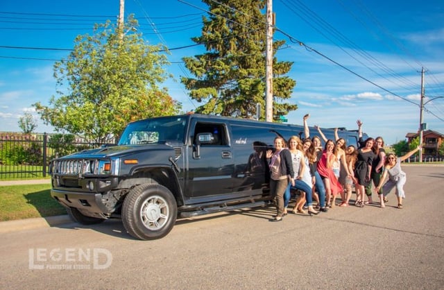 Stagette celebration with black Hummer Stretch Limo