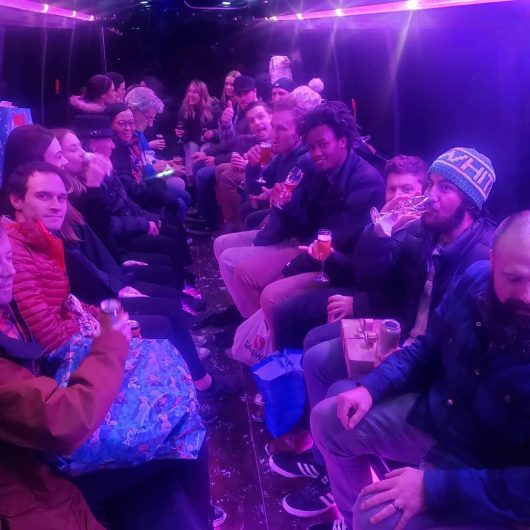 Drinking on a Party Bus