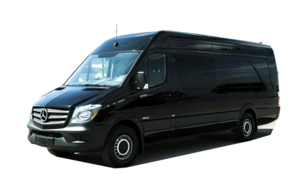 Black Mercedes-Benz Sprinter Luxury Party Bus; up to 16 passengers
