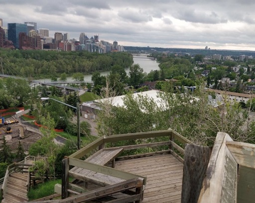 The stairs from Crescent Rd to Memorial Drive.