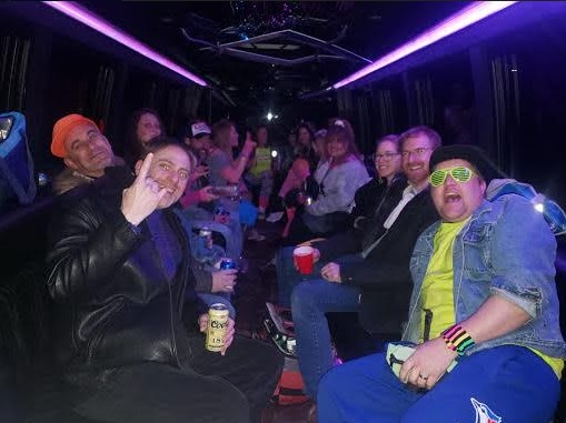 Drinking on a Party Bus