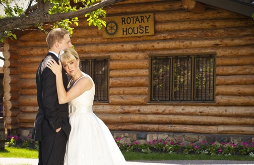 Outside of Rotary House on Stampede grounds.