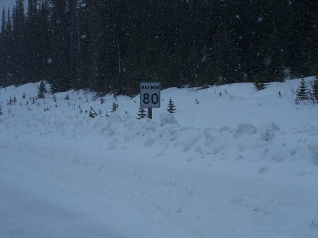 Smith-Dorrien Trail, Spray Lakes Road winter