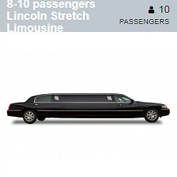Black Lincoln Stretch Limousine (8-10 Passengers)
