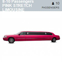 Pink Stretch Limousine (8-10 Passengers)