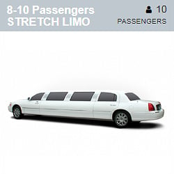 White Stretch Limousine (8-10 Passengers)