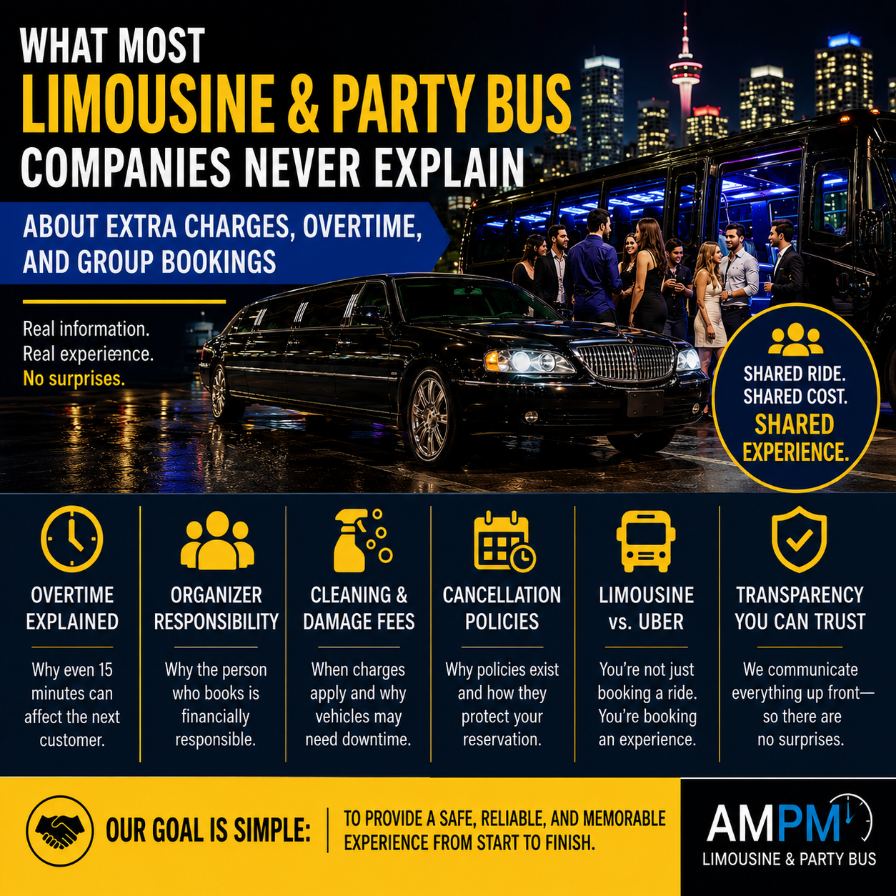 What Most Limousine & Party Bus Companies Never Explain About Extra Charges, Overtime, and Group Bookings